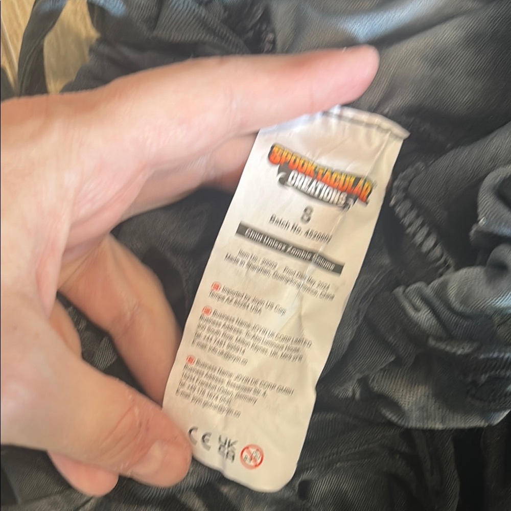 Black Distressed Halloween Zombie Pants with Axe Prop - Picture 2 of 8